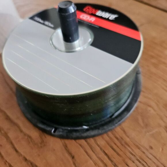 Black CD/DVD Spindle Organizer | 50-Disc Stackable Media Storage Case - Picture 3 of 4